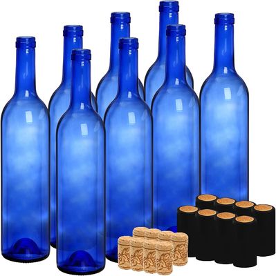quality Bouteilles en verre de 750 ml pour la vodka Champagne jus de boissons Décorations Cobalt bleu rond factory